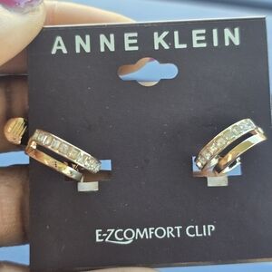 Anne Klein Gold and Silver Crystal Earrings New Women